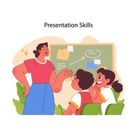 Presentation skills concept. Flat vector illustration