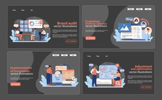 Rebranding Process Web Illustrations. A collection of vector illustrations detailing a brand's audit.