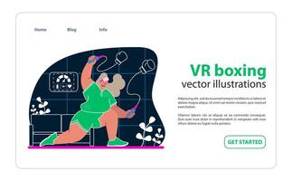 vr boxeo. puñetazo y tejido con virtual realidad boxeo sesiones vector