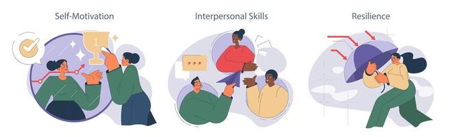 Soft skills set. vector