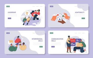 Soft skills web banner set. vector