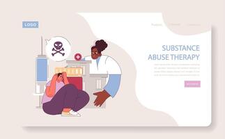 Substance Abuse Therapy concept. vector