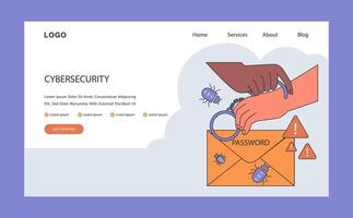 Data privacy web banner or landing page. Cyber or web security. vector