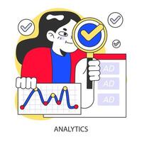 Advertising analytics concept. Flat vector illustration.