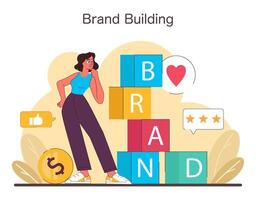 Brand Building concept. Flat vector illustration