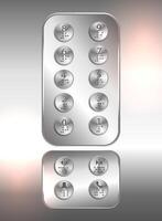 Lift  elevator push buttons with numbers and braille code for blind people - Vector