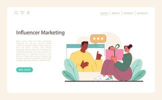 Influencer Marketing concept. A visual representation of influencer partnerships. vector