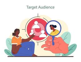 Target audience exploration in niche marketing. Visual representation of demographic analysis. vector