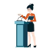 Confident woman leading a presentation vector