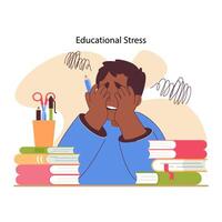 Educational stress concept. Flat vector illustration