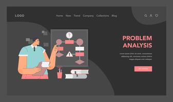 Problem analysis concept. Flat vector illustration