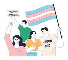 LGBTQ Pride. Supportive family and friends unit at a pride event, vector