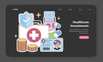 Healthcare investment. Flat vector illustration