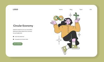 Circular Economy concept art. Flat vector illustration