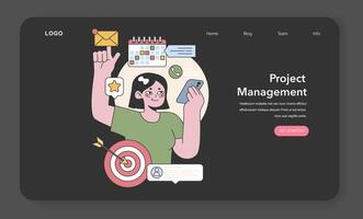 Project Management visualization. Flat vector illustration.