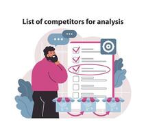 competidor análisis Lista de Verificación concepto. vector