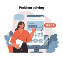 Problem-Solving Tactics. Project manager identifies issues and implements solutions. vector