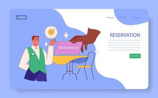 Venue Reservation web or landing. Seamless booking experience visualized, vector