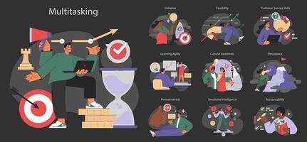 Soft skills set. vector