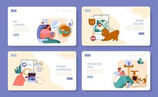 Web Template set for Pet Tech Gadgets. vector