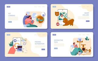 Web Template set for Pet Tech Gadgets. vector