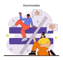 Discrimination concept. Illustration showcasing societal barriers and disapproval. vector