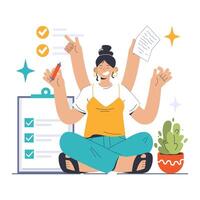 Task Management concept. Flat vector illustration