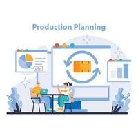 producción y calidad concepto. plano vector ilustración.