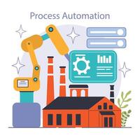 reduciendo el costo de producción. automatizacion y eficaz mejoramiento vector