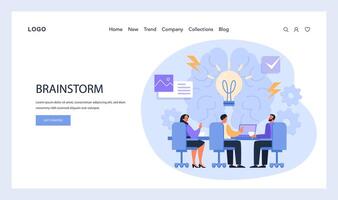 Brainstorm session capture. A dynamic group discussion sparks innovation vector