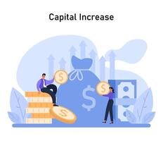 Capital Increase concept. Demonstrating strategies for enhancing financial vector