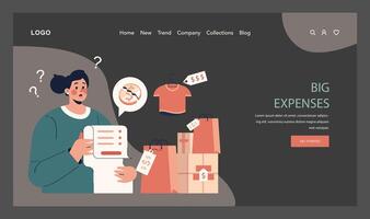 Impulsive buying web banner or landing page dark or night mode vector