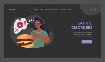 Eating Disorders concept. Flat vector illustration