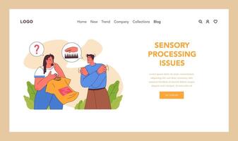 Insightful depiction of sensory processing issues. Flat vector illustration