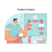 Problem analysis concept. Flat vector illustration