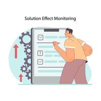 Solution effect monitoring concept. Flat vector illustration