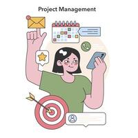 Project Management visualization. Flat vector illustration.