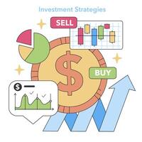 Investment Strategies concept. Flat vector illustration.