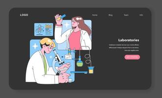 Laboratory research concept. Flat vector illustration.