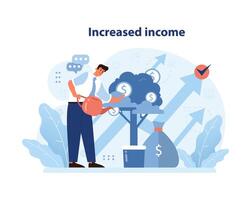 Financial prosperity theme with professional nurturing income growth. vector