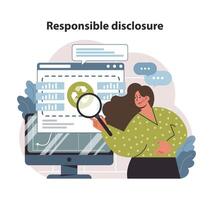 Responsible disclosure concept. Transparency in sustainability reporting. vector