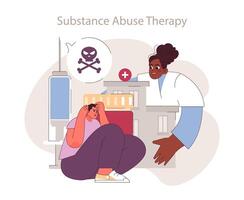 Substance Abuse Therapy concept. vector