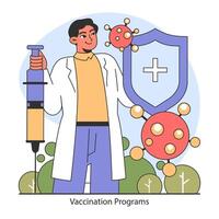 Vaccination Programs concept. Flat vector illustration.