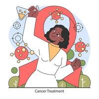 Cancer Treatment concept. . Flat vector illustration.