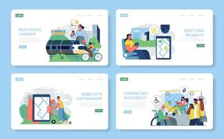 Urban Transportation Methods set. vector