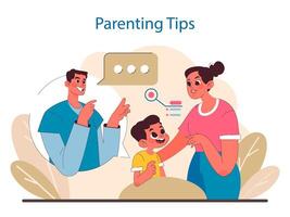 Family Guidance concept. Joyful interactions that shape child behavior and development. vector