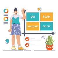 Decision-making. Strategic thinking, brainstorming and solution research vector