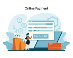 Visualizing effortless e-commerce transactions with secure credit card processing vector