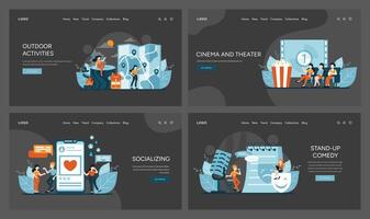 Exploring nature, movie fascination, digital socializing, and comedic talent vector