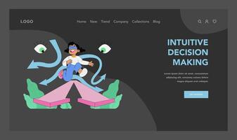 Intuitive decision making concept. Flat vector illustration